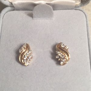 Gold and Diamond Earrings
